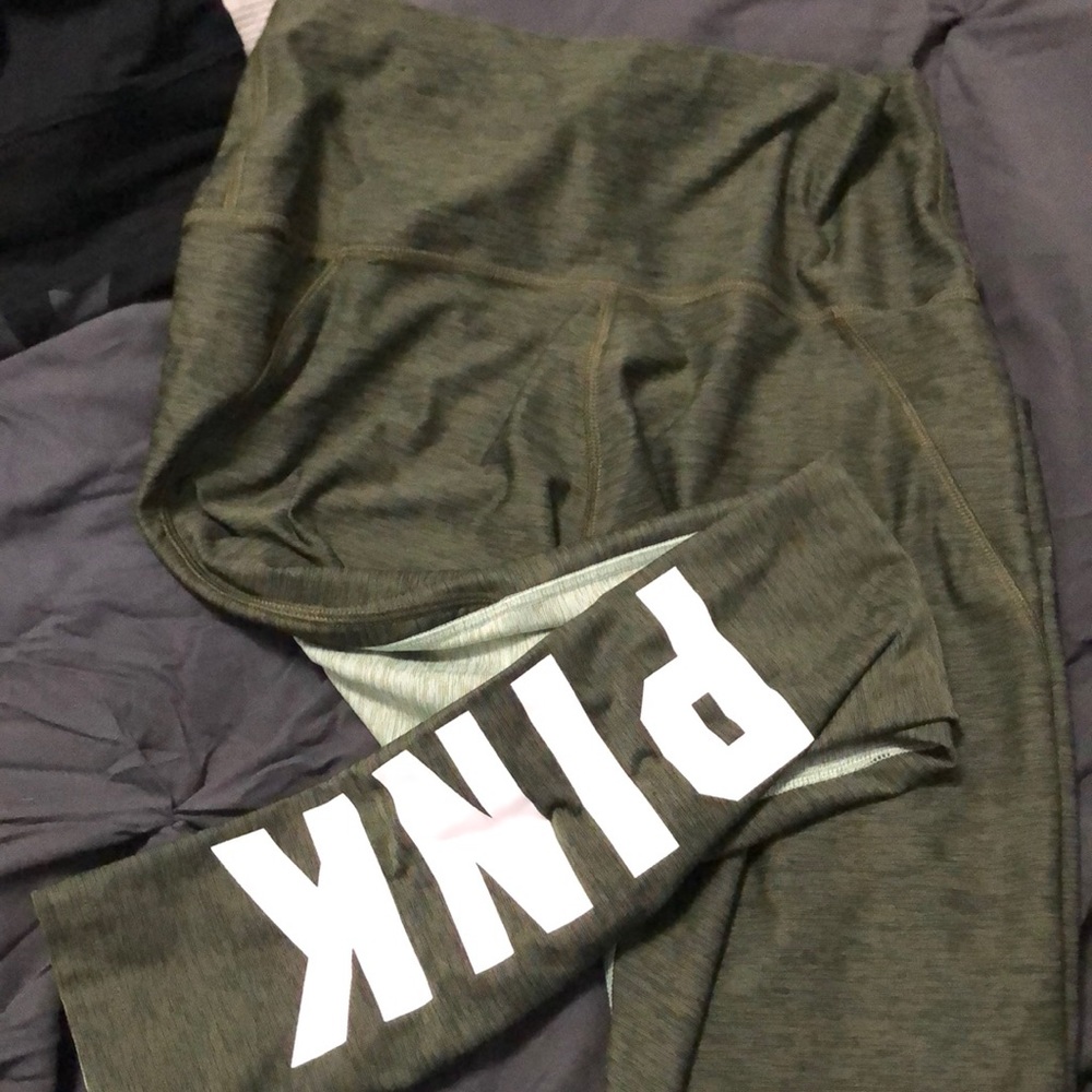 Olive & Sage Green PINK leggings with pockets
